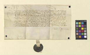 Beschwörung des Burgfriedens, der zwischen dem Mainzer Erzbischof Konrad [von Dhaun], dem Kloster Fulda und dem Landgrafen von Hessen errichtet worden war, durch den neu gewählten Mainzer Erzbischof Dieter [von Isenburg].