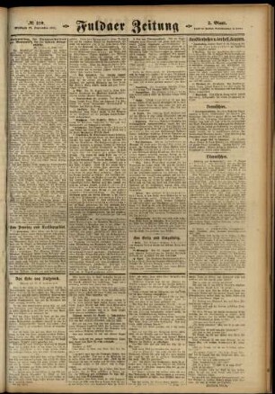 Zweite Ausgabe vom Mittwoch, den 12. September 1917.