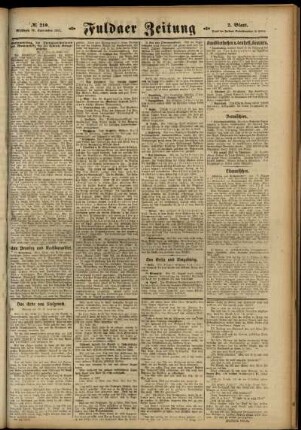 Zweite Ausgabe vom Mittwoch, den 12. September 1917.