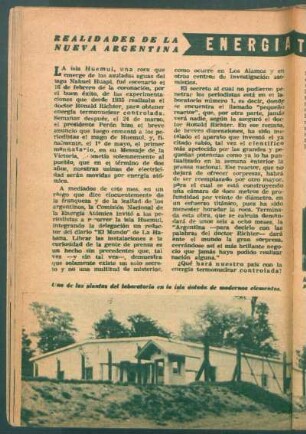 Energía termonuclear controlada : Realidades de la nueva Argentina