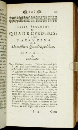 Liber Secundus. De Quadrupedibus.