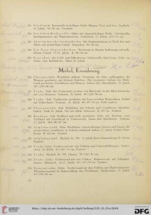 Möbel, Einrichtung (Nr. 326-446)