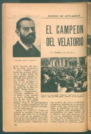 El campeón del velatorio : Figuras de actualidad