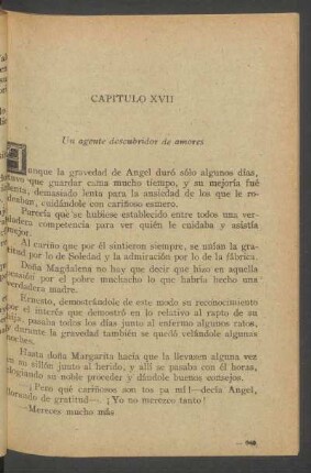 Capítulo XVII - Un agente descubridor de amores