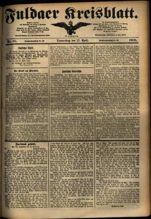 Ausgabe vom Donnerstag, den 27. April 1905.