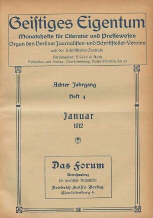 Heft 4 (Januar 1912)