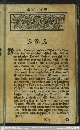 Leichenpredigt : Der grosse Vorrath des göttlichen Trostes
