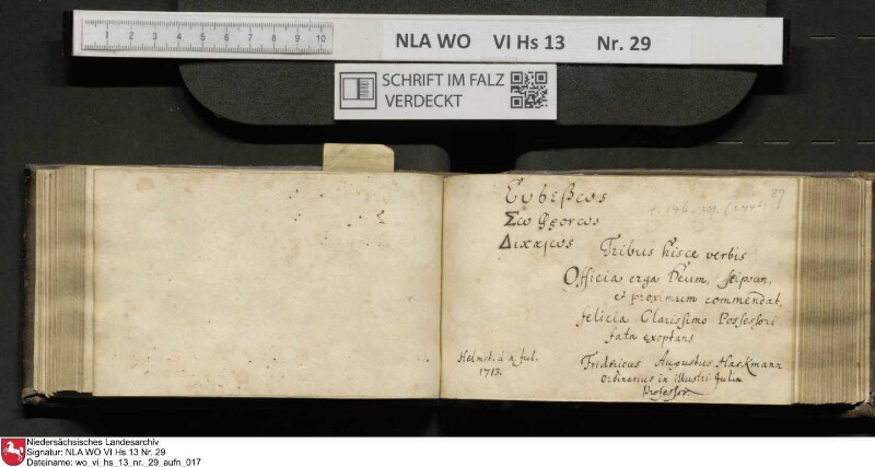 Stammbuch des Gottfried Crusius (Cruse) aus Stendal
