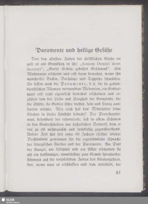 Paramente und heilige Gefäße