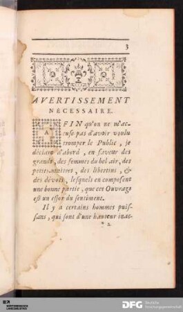 Avertissement Nécessaire.