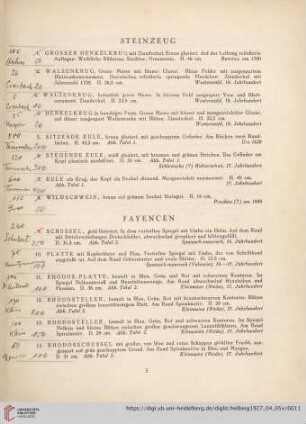 Steinzeug (Nr. 1-8)