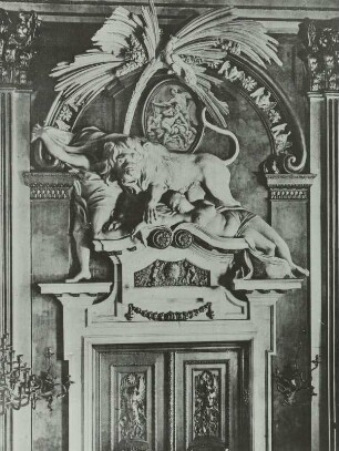 Südtür : Berlin, Schloss, Nordflügel, 2. OG, Paradekammern, Rittersaal, Westwand, Supraporte "Afrika"