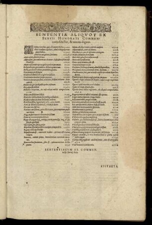 Sententiæ Aliquot Ex Servii Honorati Commentariis selectæ, notatu dignæ.