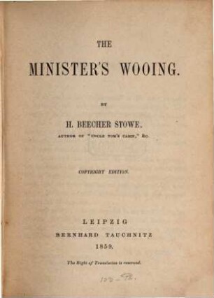 The minister's wooing