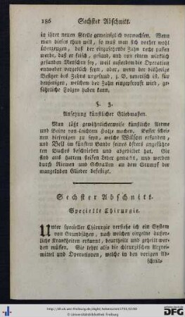 Sechster Abschnitt. Specielle Chirurgie.