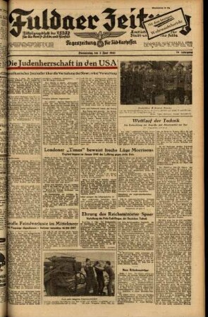Ausgabe vom Donnerstag, den 03. Juni 1943.
