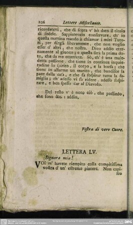 Lettera LV. Signora mia!