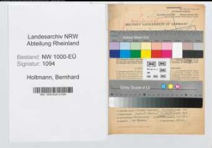 Entnazifizierung Bernhard Holtmann, geb. 22.02.1894 (Bauinspektor)
