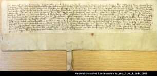 Der Häuptling Cirk von Friedeburg räumt den Häuptlingen Edzard und Ulrich Cirksena die Friedeburg ein = OUB I, Nr. 519, S. 461 Anhängedes Siegel verloren