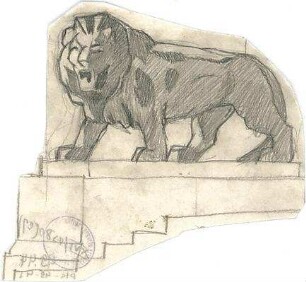 Pfann, Paul; Nürnberg; Prinzregent-Luitpold-Denkmal - Löwenstatue (Ansicht)