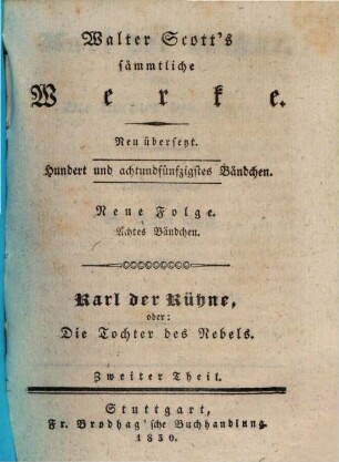 Karl der Kühne, oder: Die Tochter des Nebels : historische Novelle, 2