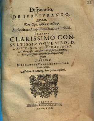 Disputatio De Iureiurando