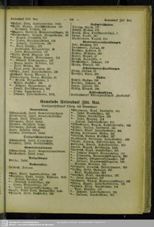Gemeinde Seitendorf Zitt. Ant.
