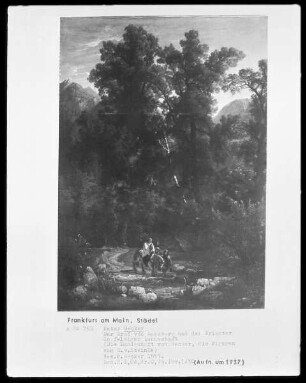 Der Graf von Habsburg und der Priester in felsiger Waldlandschaft