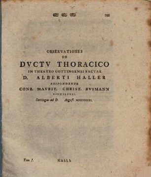 Observationes de ductu thoracico
