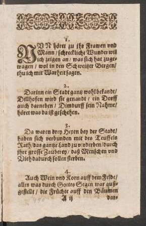 Nvn höret zu jhr Frawen vnd || Mann/ schreckliche Wunder wil || ich zeigen an/