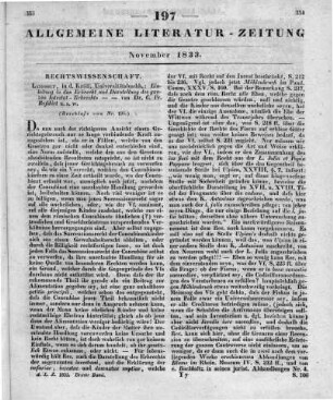 Roßhirt, C. F.: Einleitung in das Erbrecht und Darstellung des ganzen Intestat-Erbrechts, besonders nach römischen Quellen. Landshut: Krüll 1831 (Beschluss von Nr. 196)