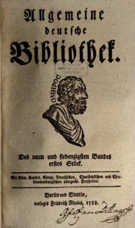 Allgemeine deutsche Bibliothek. 79. 1788