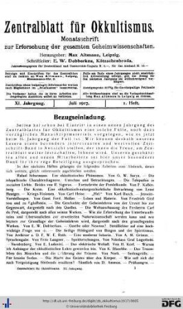 1. Heft (Jul. 1917)
