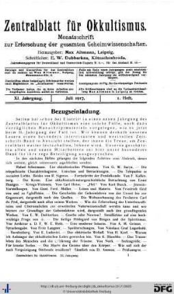 1. Heft (Jul. 1917)