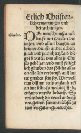 Etlich Christenlich ermanungen und betrachtungen.