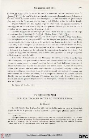 5: Un dernier mot sur les doubles dates du papyrus Ebers