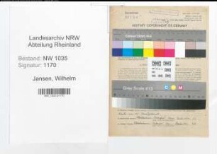 Entnazifizierung Wilhelm Jansen , geb. 06.02.1905 (Labortechniker)