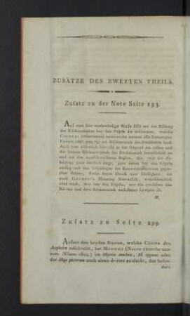 Zusätze des zweyten Theils.