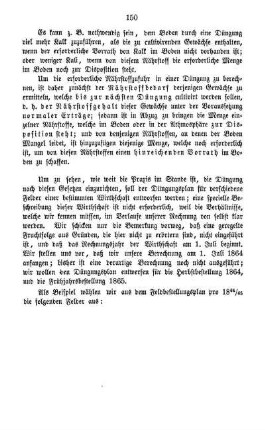 Berechnung über die Vertheilung des Düngers