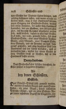 958-972, Als bey denen Schlossern. Bey denen Büchsenmachern aber ist nachstehendes Mesiterstuck zu machen.