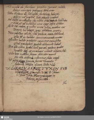 Nr. 26-29. Carmen, Optimae spei adolescentulo Johanni Begero u.a.