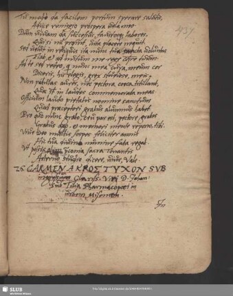 Nr. 26-29. Carmen, Optimae spei adolescentulo Johanni Begero u.a.