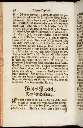 Achtes Capitel, Von der Hofnung.