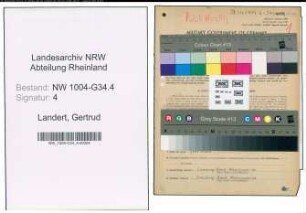 Entnazifizierung Gertrud Landert , geb. 11.12.1899 (Krankenschwester)