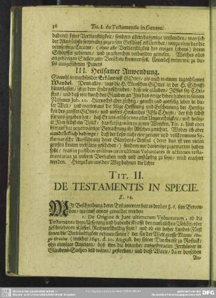 Tit. II. De Testamentis In Specie