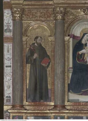 Madonna mit den heiligen Franz von Assisi und Antonius von Padua, Heiliger Franz von Assisi