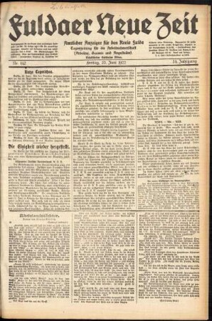 Ausgabe vom Freitag, den 23. Juni 1922.
