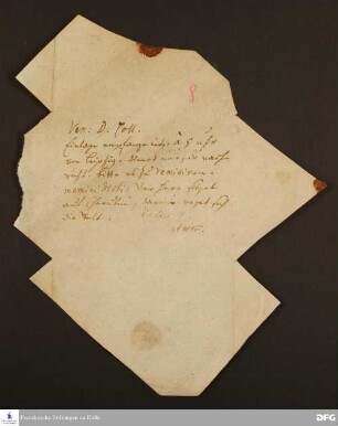 Mitteilung von August Hermann Francke an Joachim Lange.