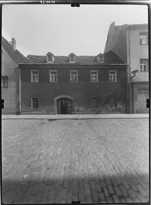 Pirna-Altstadt, Badergasse 7. Wohnhaus (E. 18. Jh.). Straßenfront