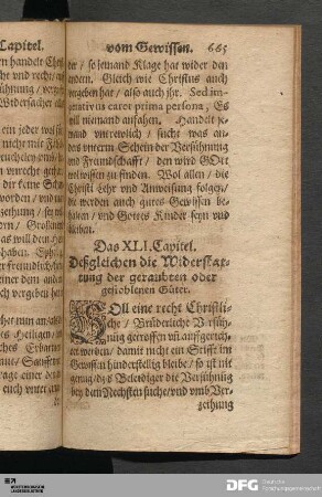 Das XLI. Capitel. Deßgleichen die Widerstattung der geraubten oder gestohlenen Güter.